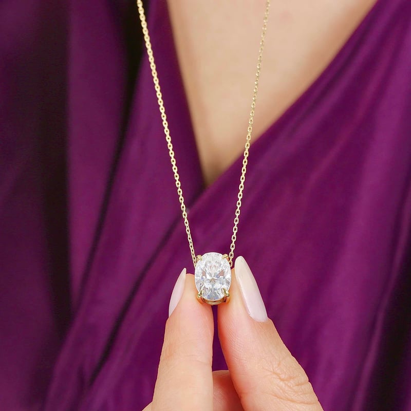 Éclat Royal – Collier diamant ovale 18K