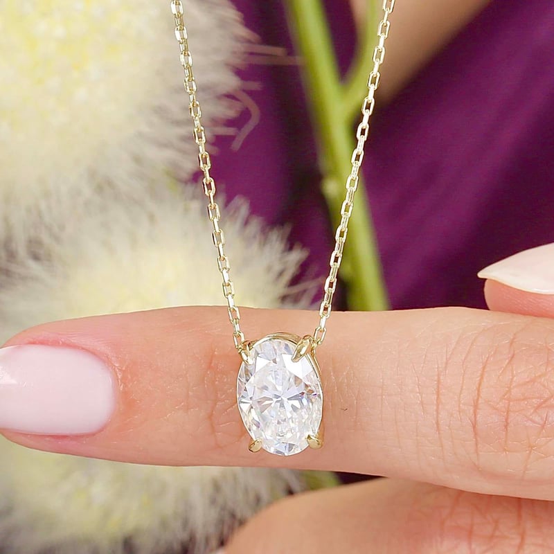 Éclat Royal – Collier diamant ovale 18K
