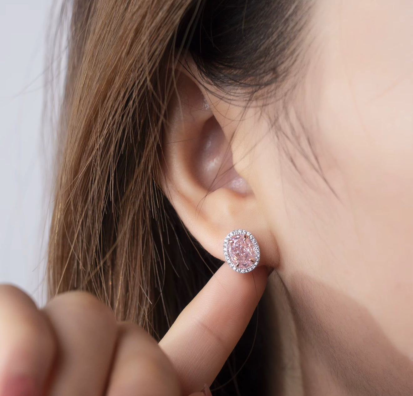 Boucles d’oreilles Moissanite Rose - Haute brillance