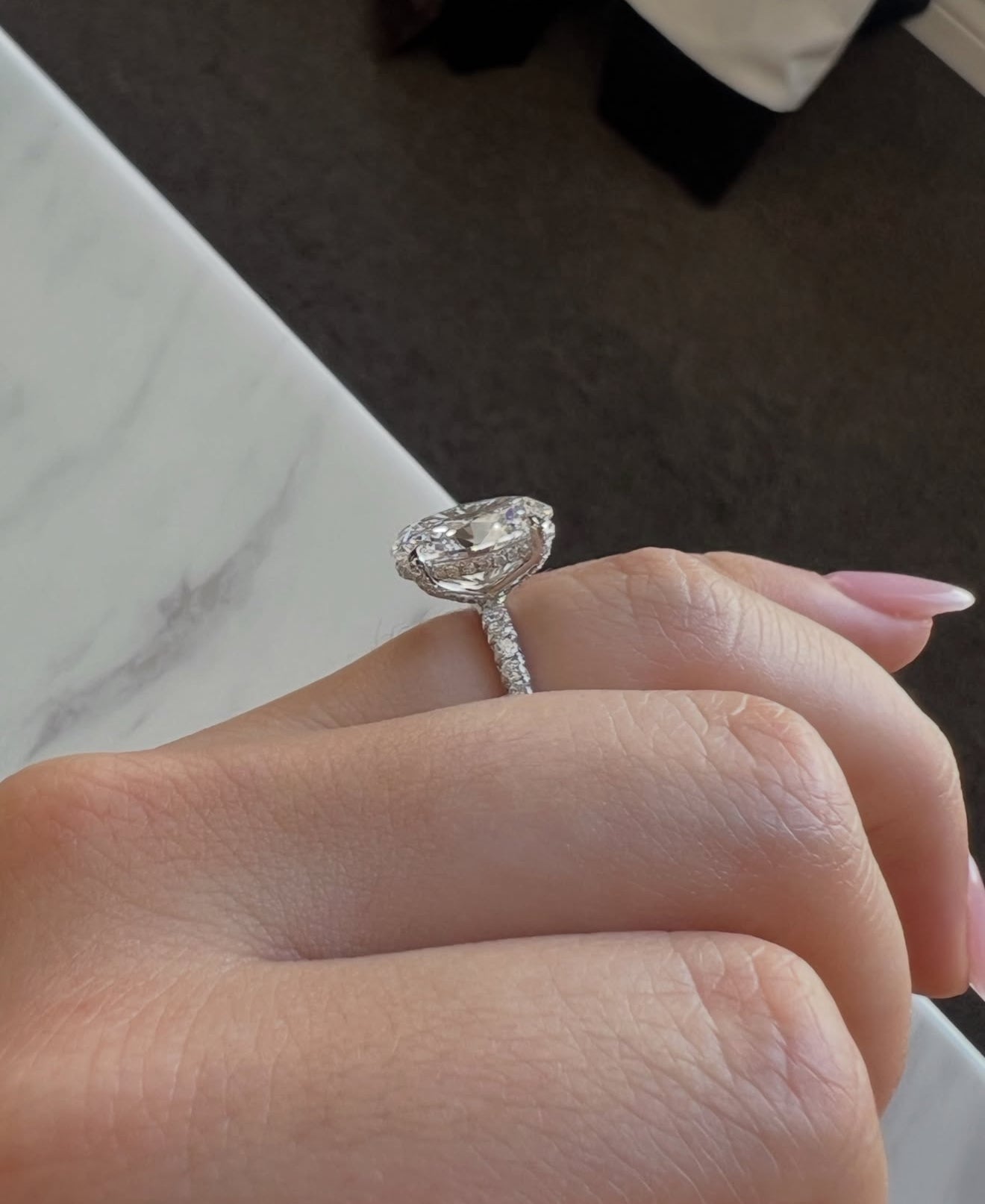 Solitaire "Majesté Radiant" – Or 18K & Zirconium 8A (4ct) Effet Diamant – Argenté