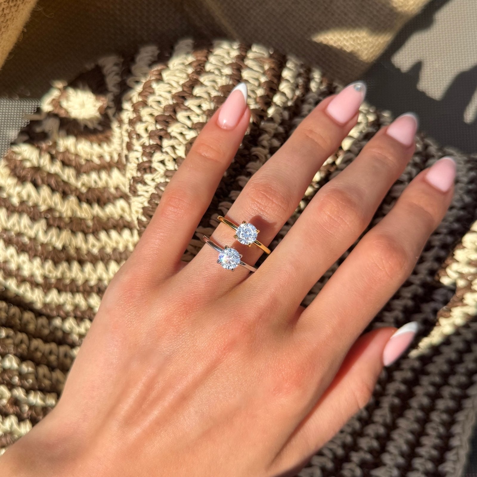 Bague Sérénité en argent sterling Rhodie en Or 18 carats