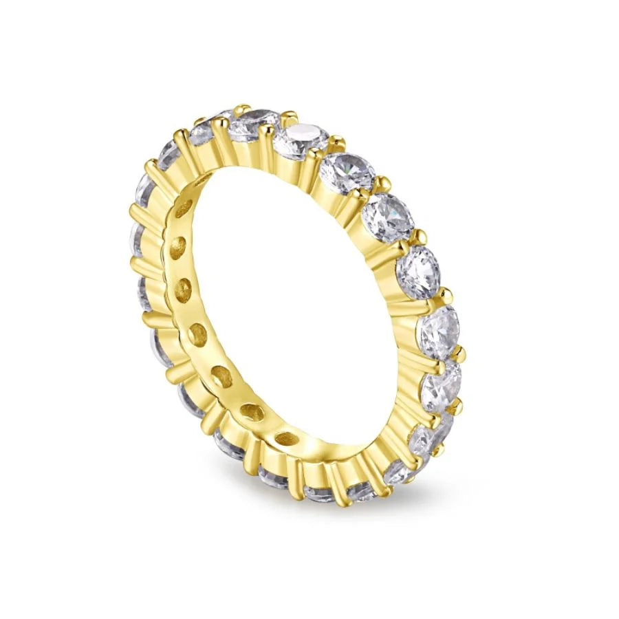 Alliance "Éclat Éternel" – Zirconium 5A & Or Blanc Rhodié