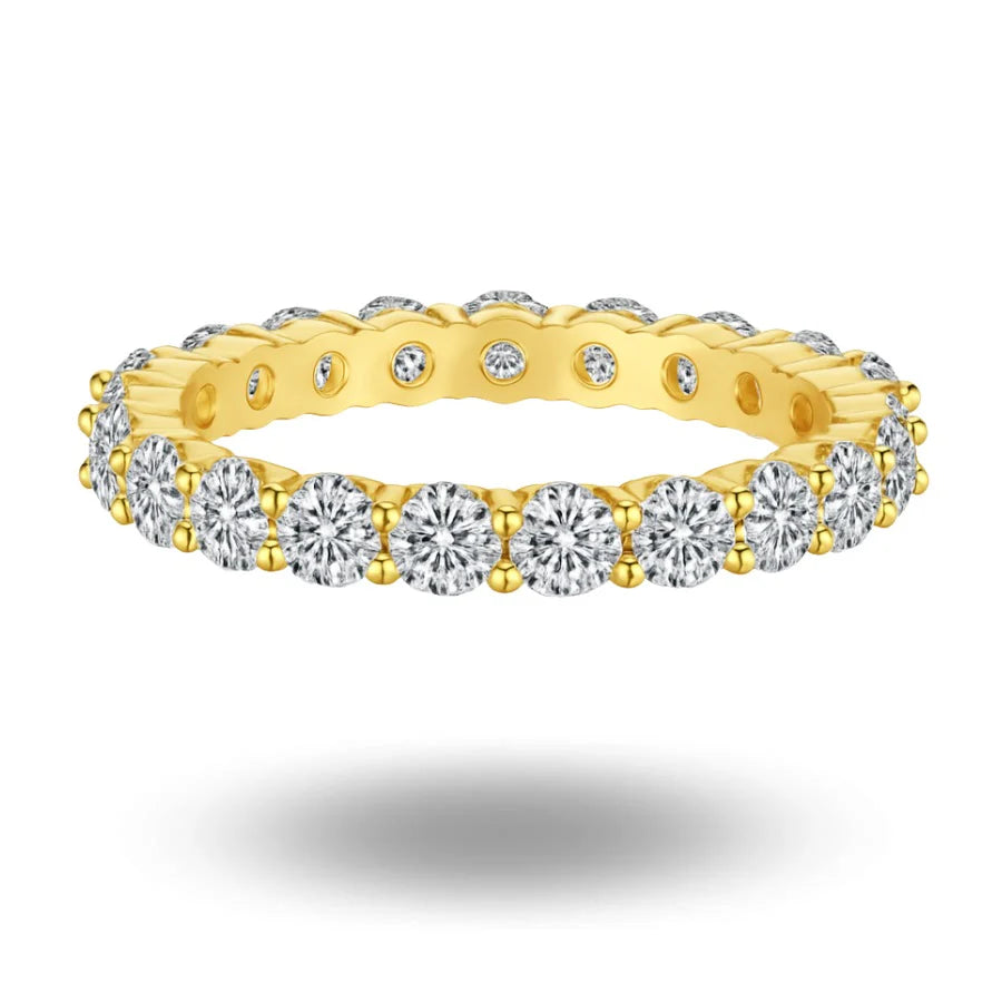 Alliance "Éclat Éternel" – Zirconium 5A & Or Blanc Rhodié