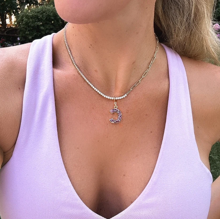 Éclat Signature – Collier demi tennis 18K argenté