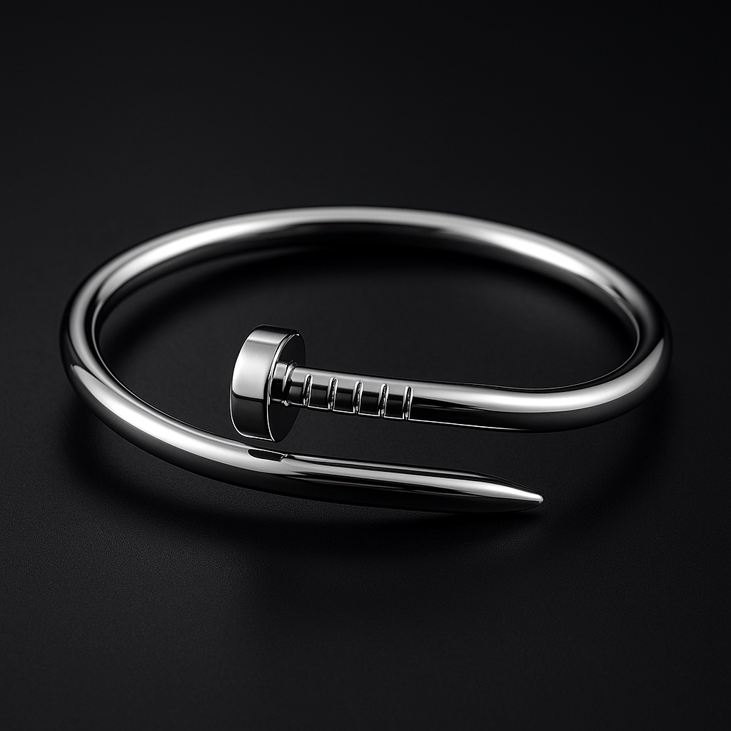 Bracelet Clou Élégance – Argent Pur Rhodié