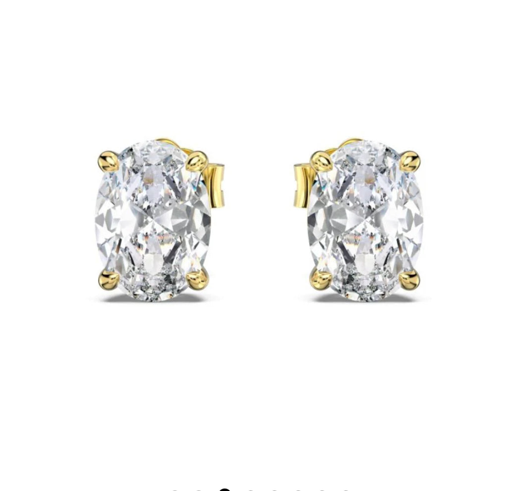 Boucles d’oreilles ovales éclat diamant – Finition or 18K