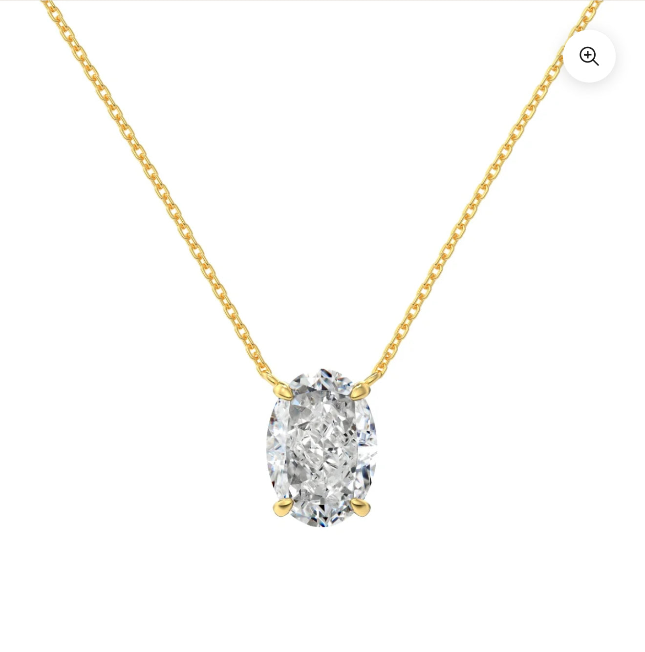 Éclat Royal – Collier diamant ovale 18K