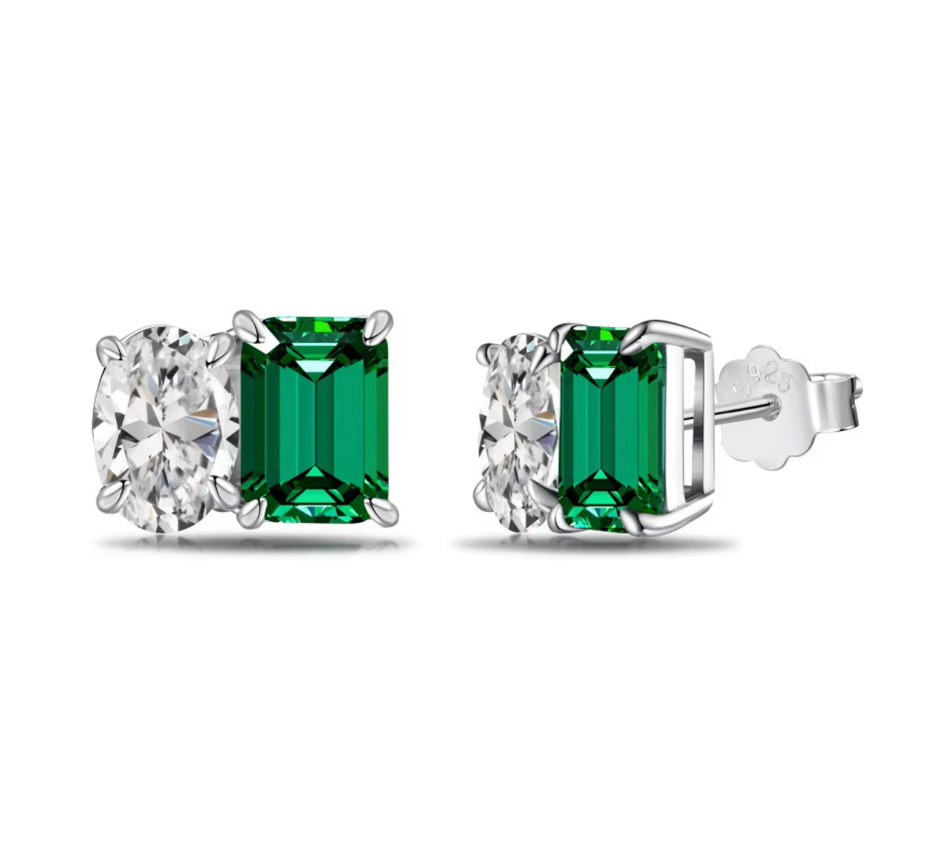 Boucles d’Oreilles Émeraude & Éclat diamant