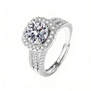 Ensemble Alliances "Étoile Céleste" – Bague de Fiançailles Halo Amovible et Alliances Pavées