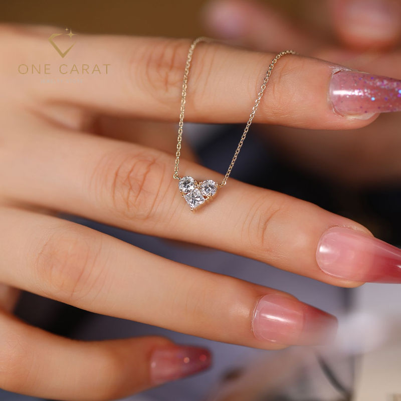 Collier Pendentif Cœur Minimaliste – Plaquage Or Rhodium & Zirconium