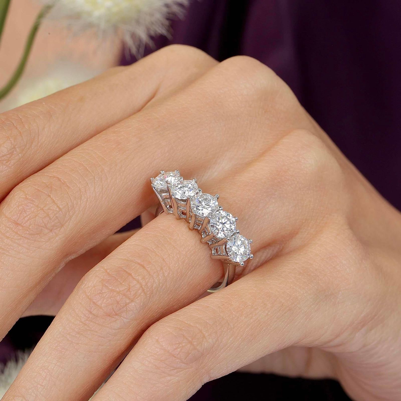 BAGUE RIVIERE ARGENT RHODIE EN OR 18K