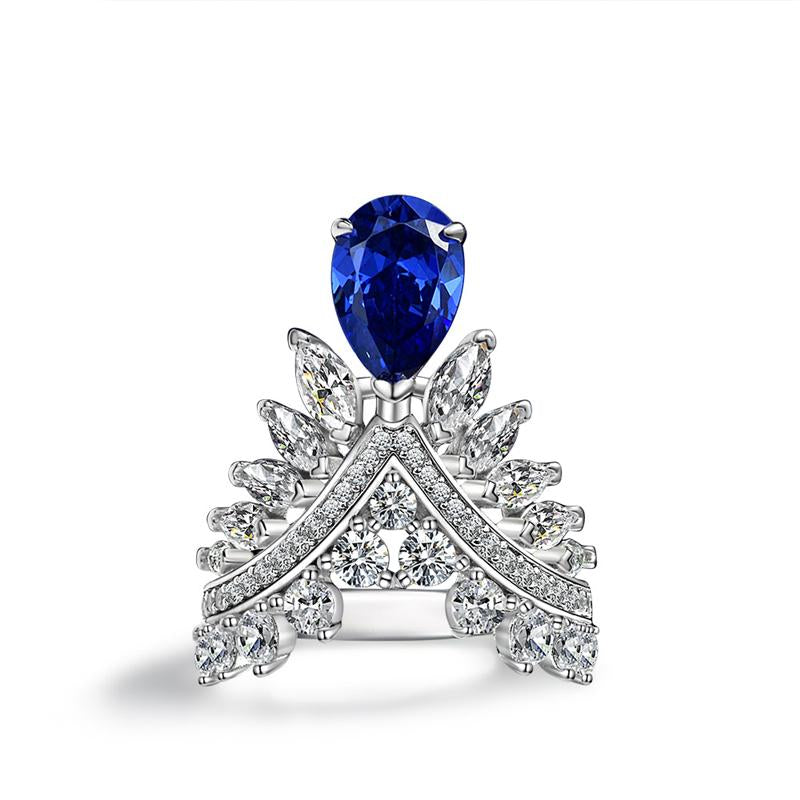 Bague Ailes d'Ange — Saphir Bleu Éco-Responsable 2 Carats