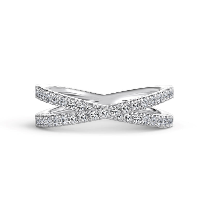 Bague Criss Cross Pavée