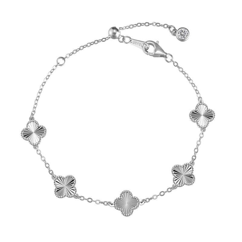 Bracelet Kiala Clover en argent sterling Rhodie en Or 18K