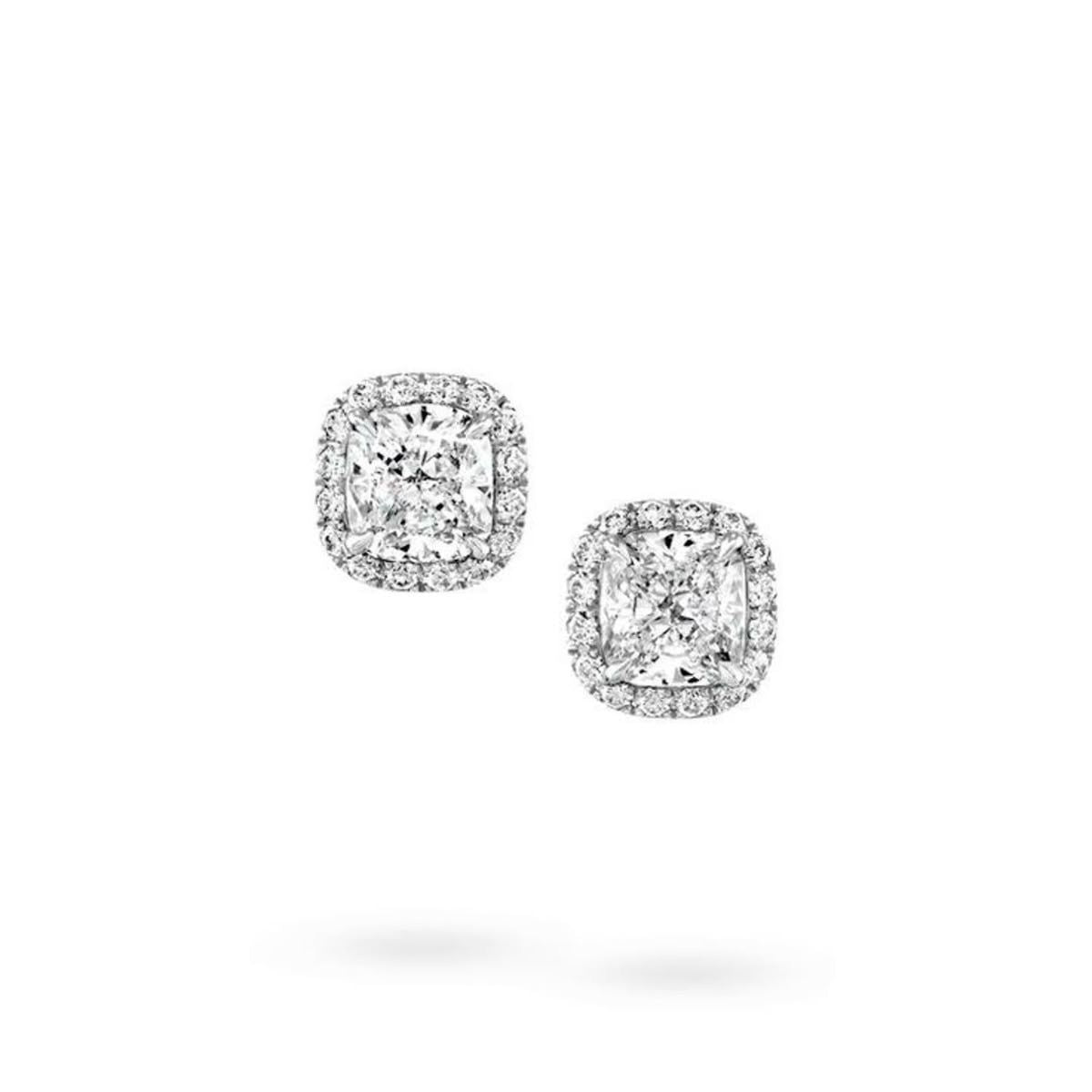 Boucles d'oreilles percées carrées diamant blanc de luxe 💎