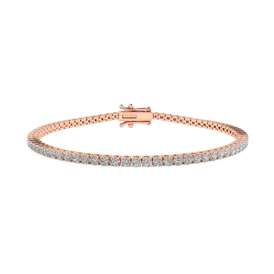 Bracelet Rivière de Diamants (Style) – Finition 18k Rose Gold