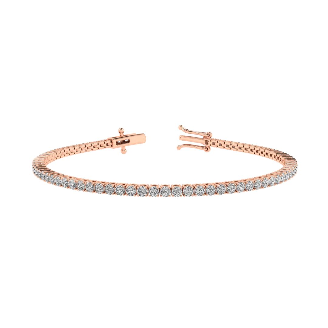 Bracelet Rivière de Diamants (Style) – Finition 18k Rose Gold