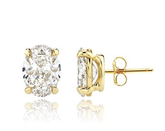 Boucles d’oreilles ovales éclat diamant – Finition or 18K