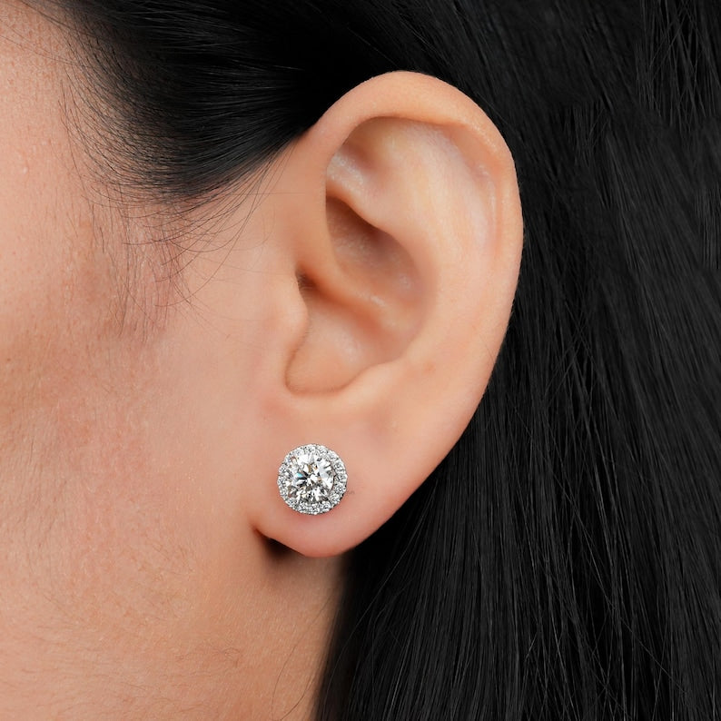 Boucles d’Oreilles Halo Élégance – Zirconium Haute Brillance