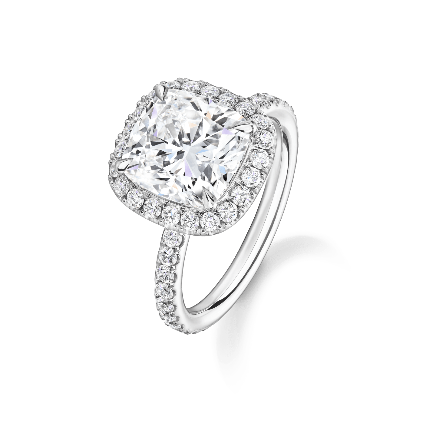 Bague "Éclat Impérial" – Halo Coussin & Solitaire de Luxe