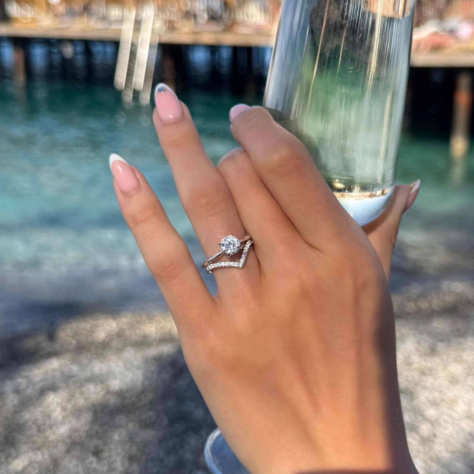 Bague Sérénité en argent sterling Rhodie en Or 18 carats