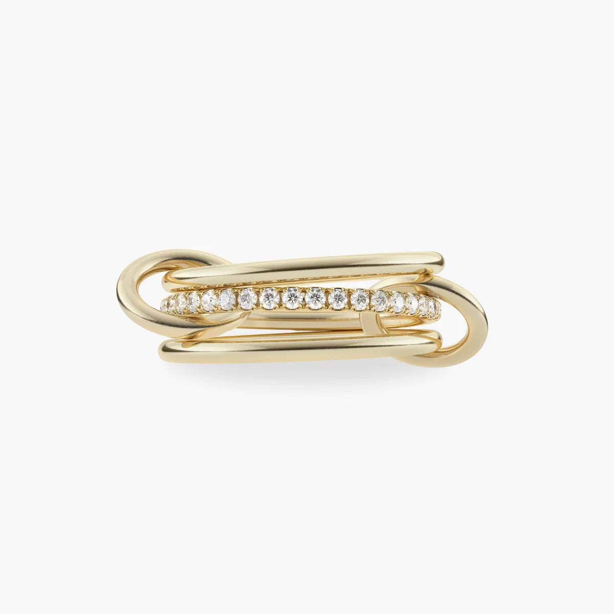 Bague Multi-Rangs "Éclat Entrelacé" – Or & Pavé effet Diamants