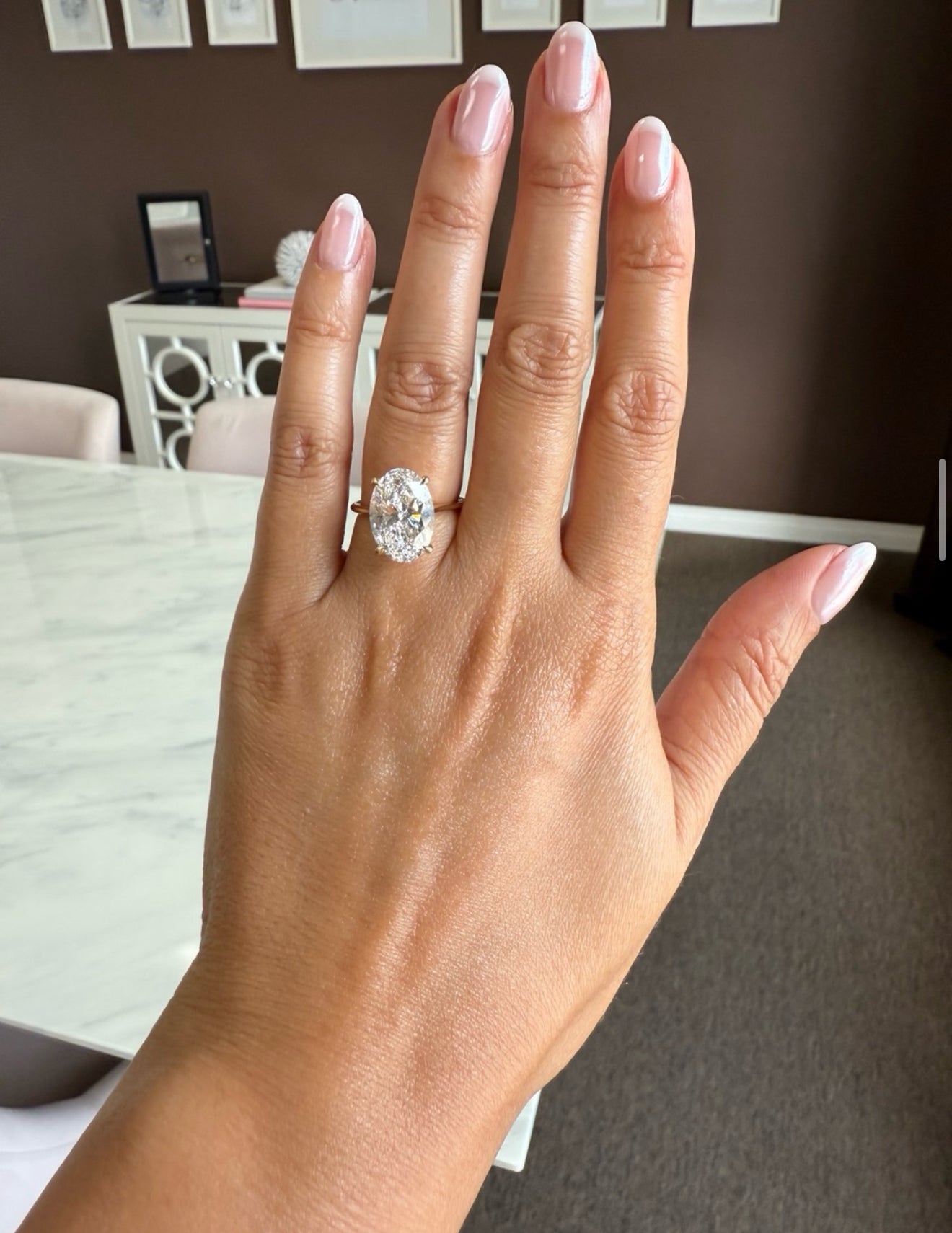 Solitaire Oval "Éclat Royal" – Or 14K & Zirconium 8A (Effet Diamant) – Doré