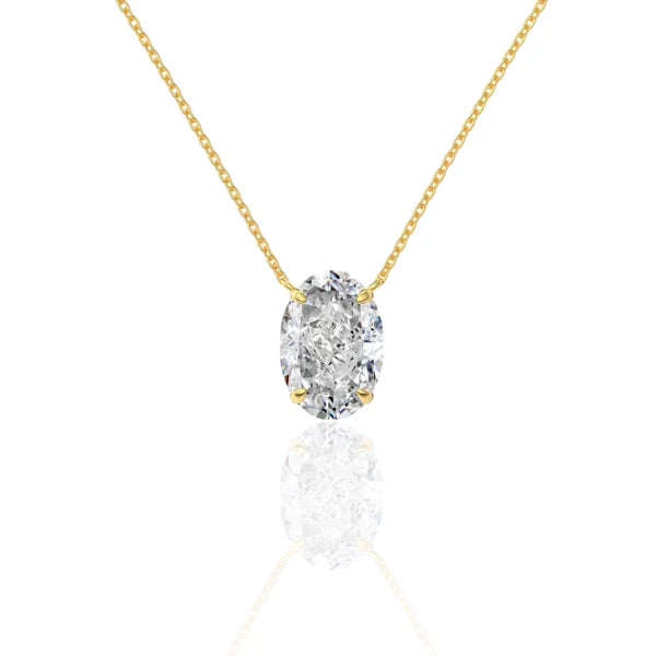 Éclat Royal – Collier diamant ovale 18K