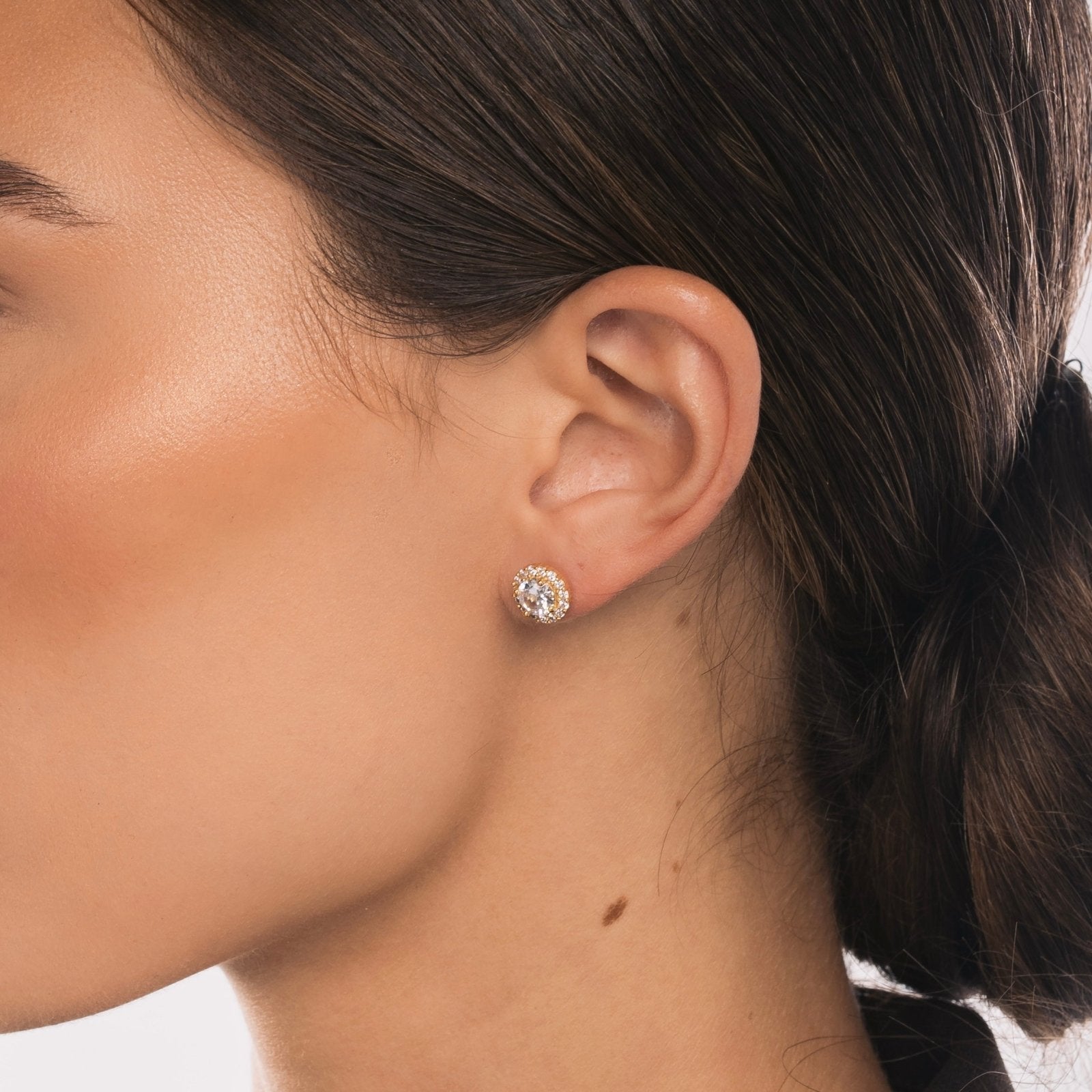 Boucles d’Oreilles Halo Élégance – Zirconium Haute Brillance
