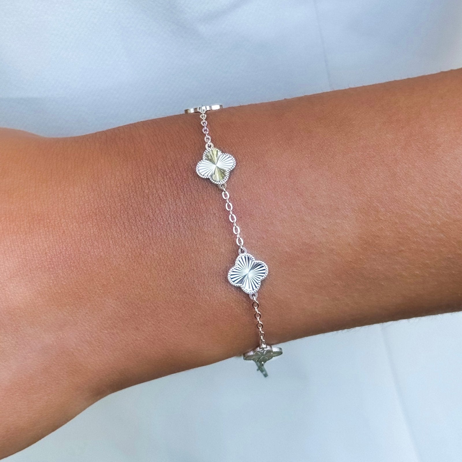 Bracelet Kiala Clover en argent sterling Rhodie en Or 18K