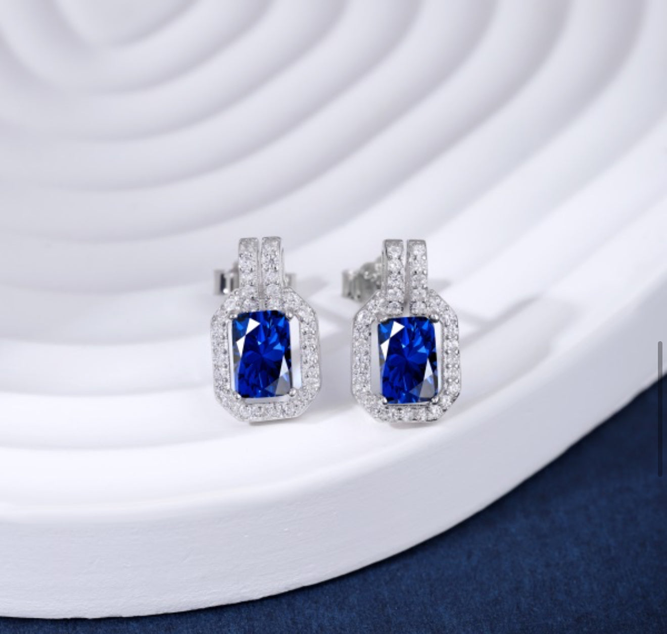 Boucles d’Oreilles Saphir Royal