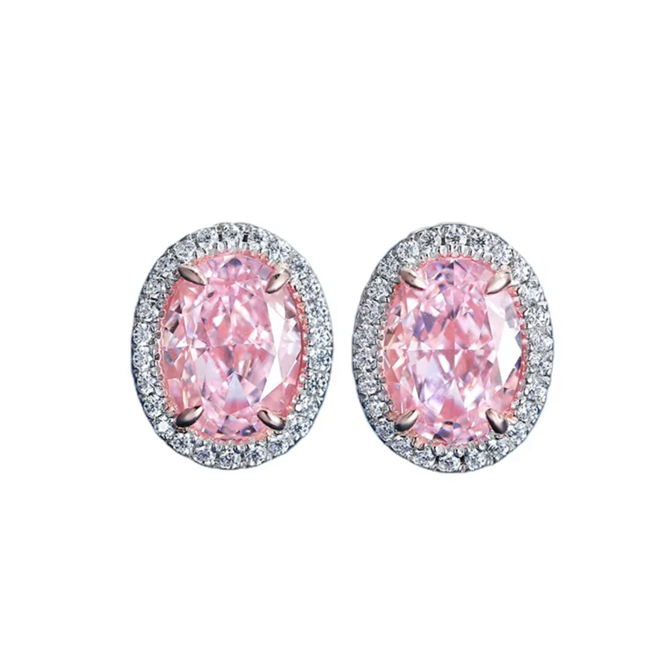 Boucles d’oreilles Moissanite Rose - Haute brillance