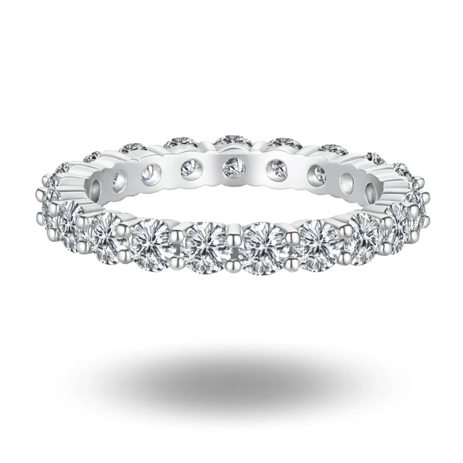 Alliance "Éclat Éternel" – Zirconium 5A & Or Blanc Rhodié