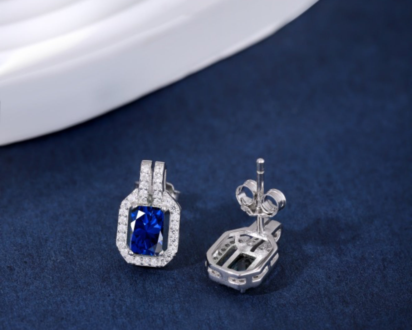 Boucles d’Oreilles Saphir Royal