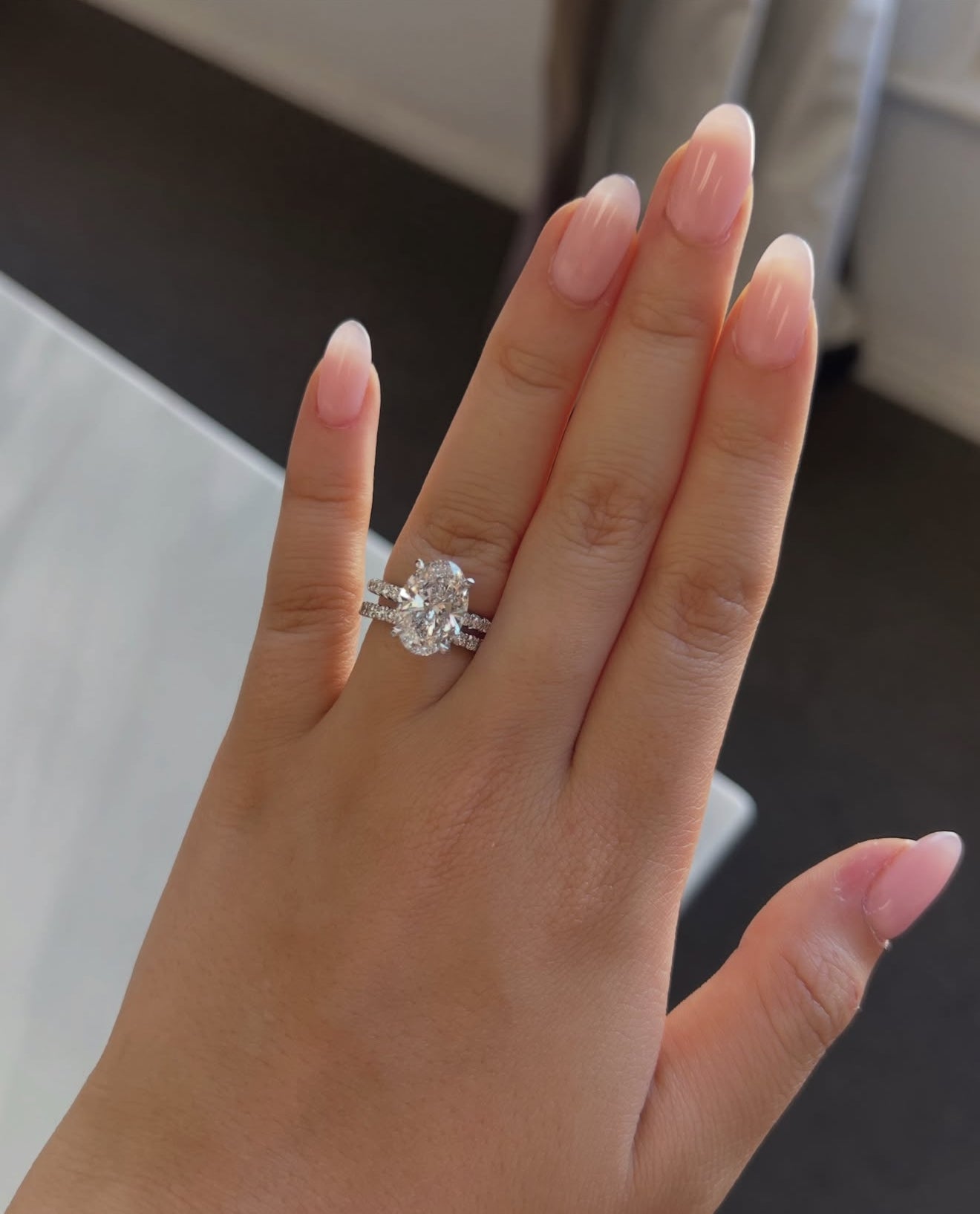 Solitaire "Majesté Radiant" – Or 18K & Zirconium 8A (4ct) Effet Diamant – Argenté
