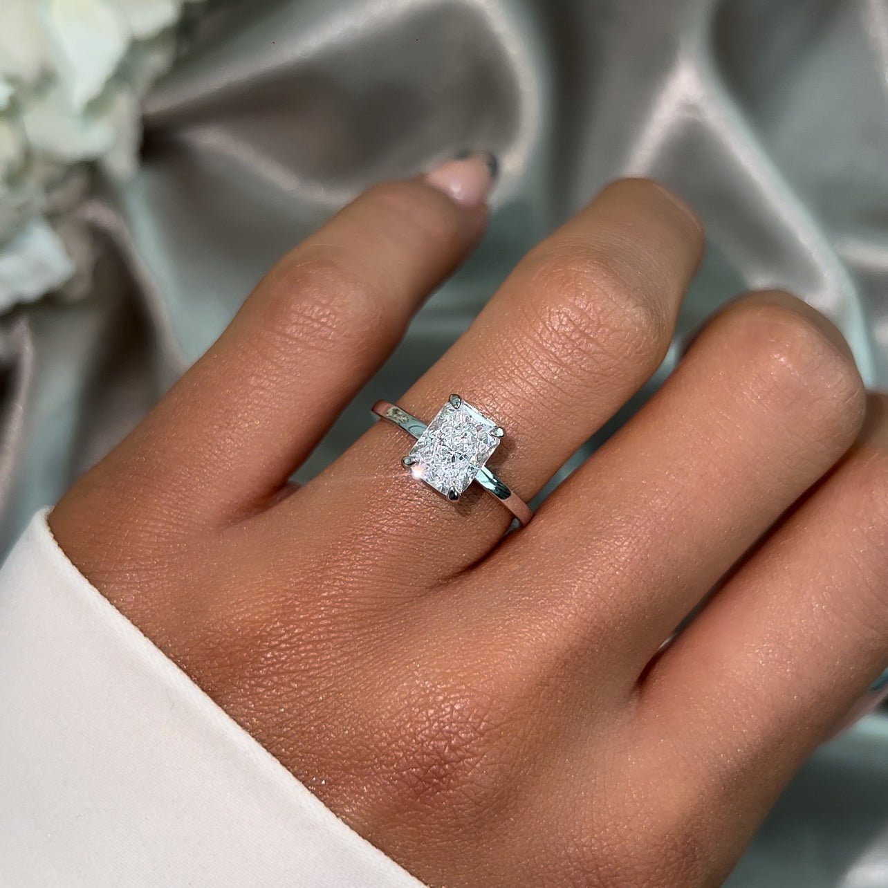 Bague mini jasmin en argent sterling 925, anneau simple