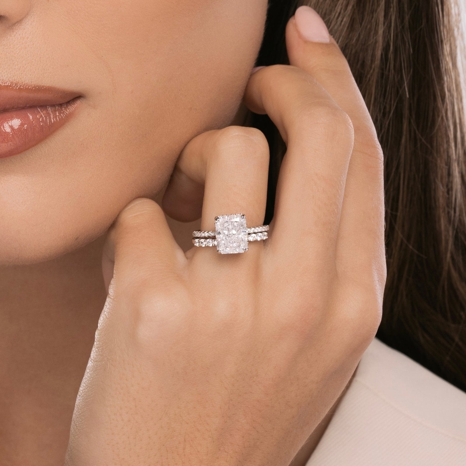 Solitaire Taille Radiant "Majesté" – Or 18K & Zirconium 8A