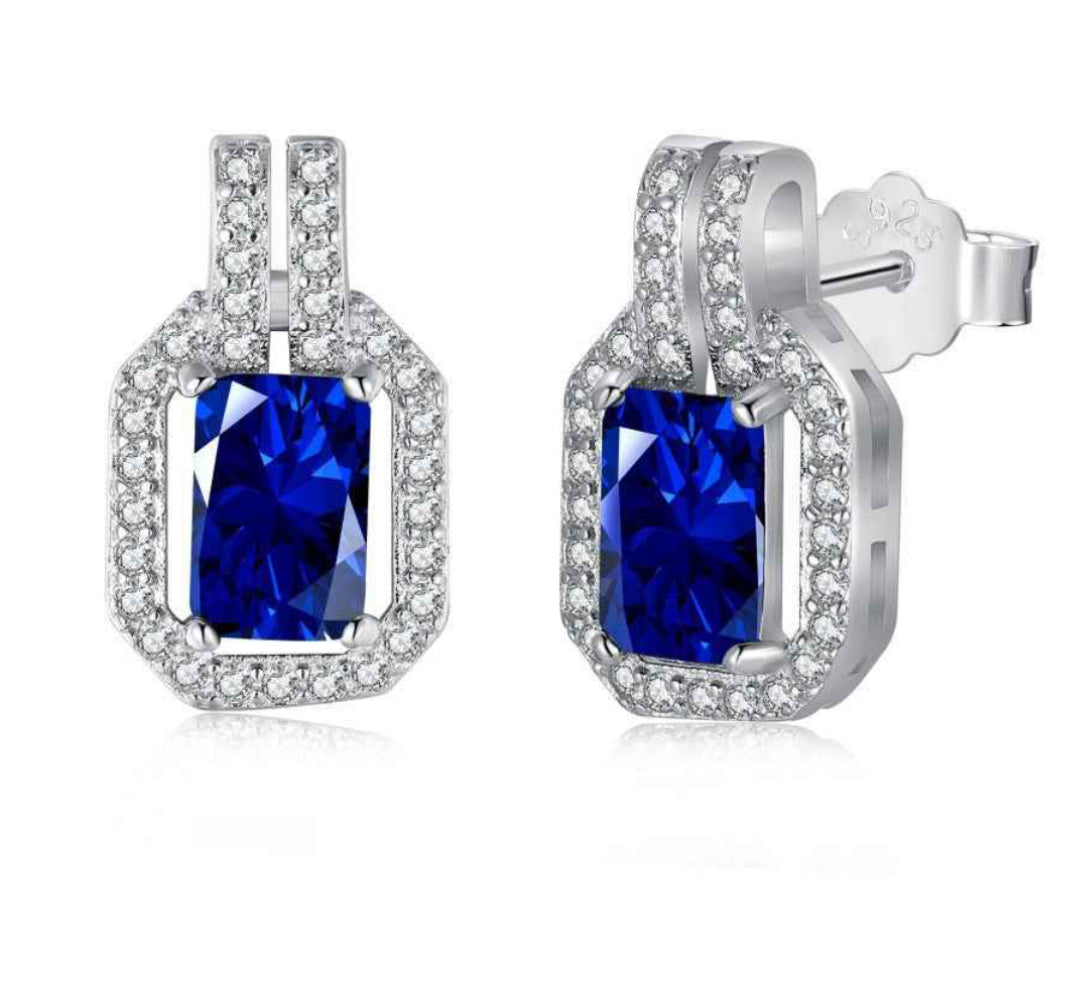 Boucles d’Oreilles Saphir Royal
