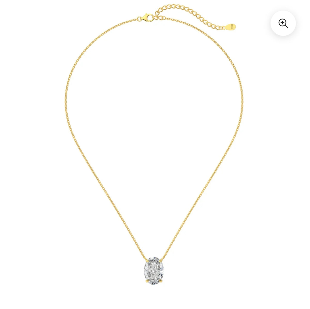Éclat Royal – Collier diamant ovale 18K