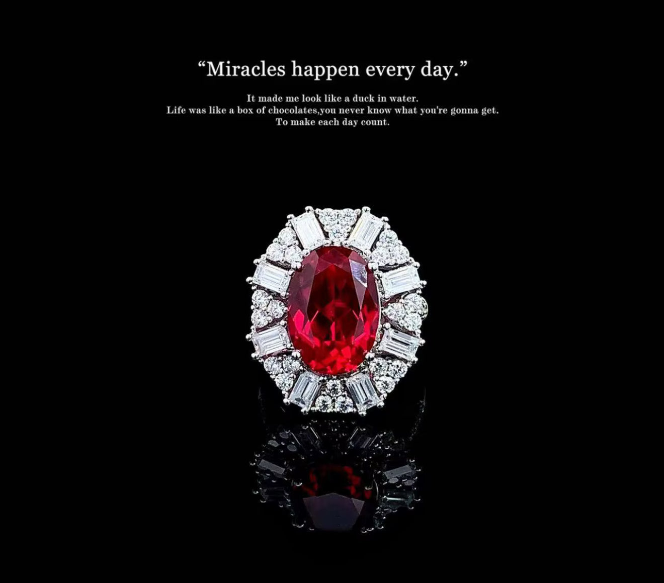 Bague Altesse Royale — Rubis Rouge Intense & Halo Ballerine Éclatant