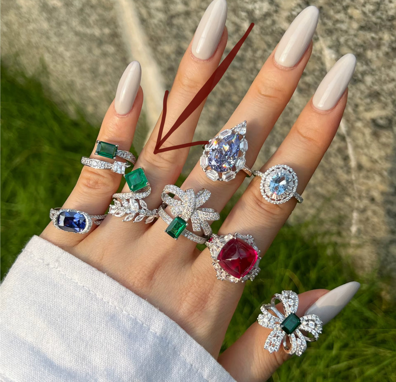 Bague Feuille Botanique — Émeraude Carrée & Branche de Diamants