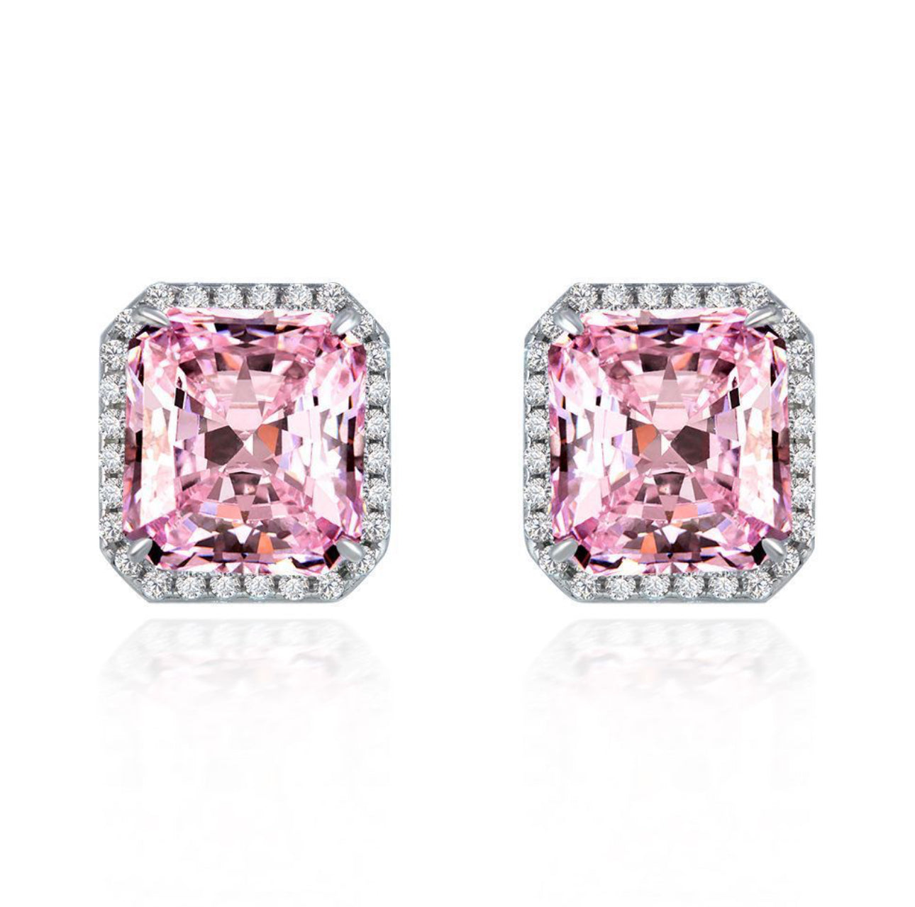 Boucles d’oreilles Moissanite Rose