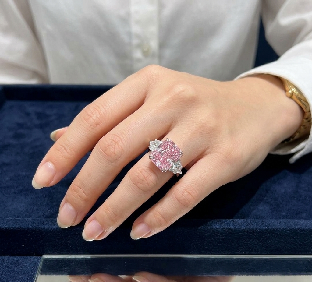 Bague Royale Rose – Zircon 6 Carats Coupe Radiant