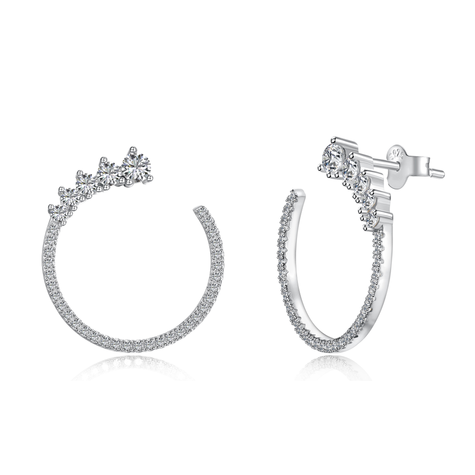 Boucles d’Oreilles Puces en Argent 925 Plaqué Or & Zircon – Bijou de Luxe pour Femme