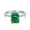 Bague de Fiançailles en Argent Sterling 925 avec Pierre Verte