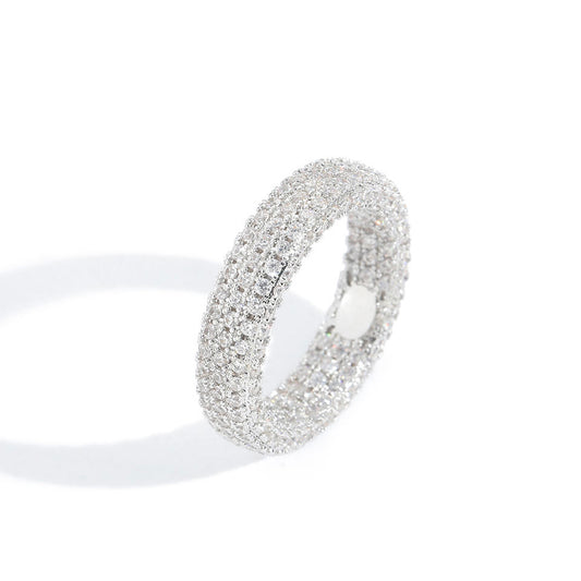 Bague Luxe Argent 925 Sertie de Zircons Brillants – Style Diamanté Éclat Étincelant