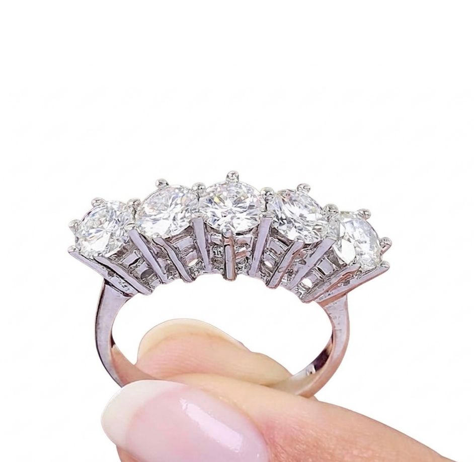 BAGUE RIVIERE ARGENT RHODIE EN OR 18K