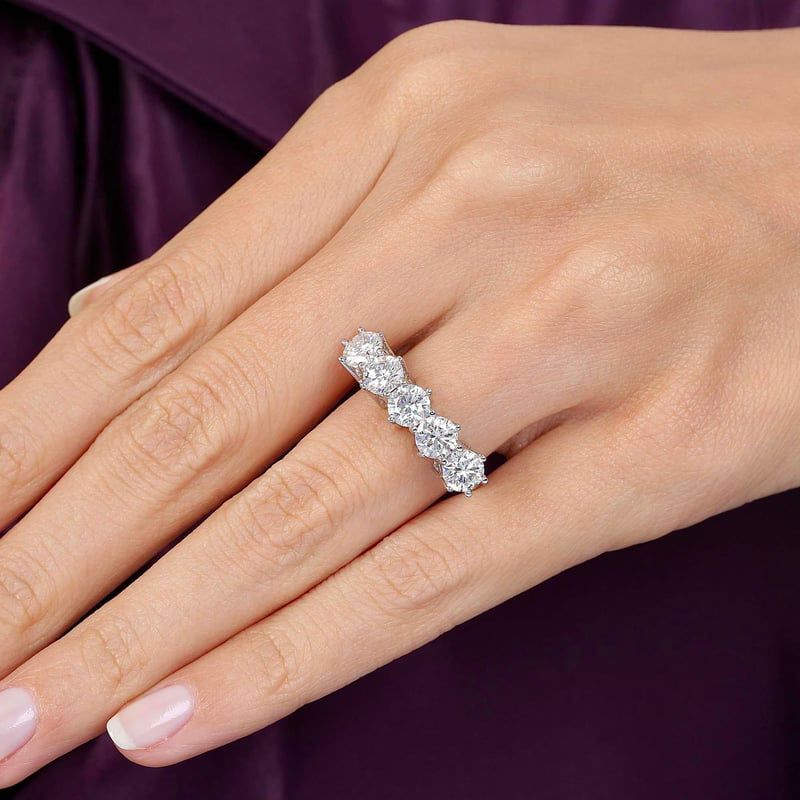 BAGUE RIVIERE ARGENT RHODIE EN OR 18K