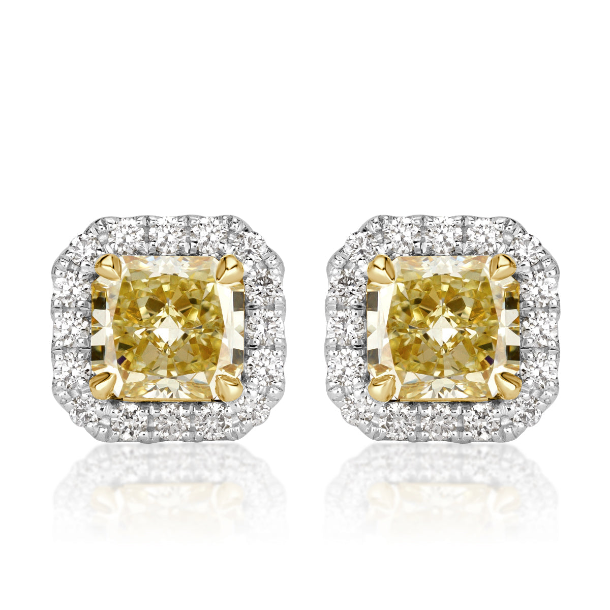 Boucles d'oreilles percées carrées jaune fantaisie glamour💎