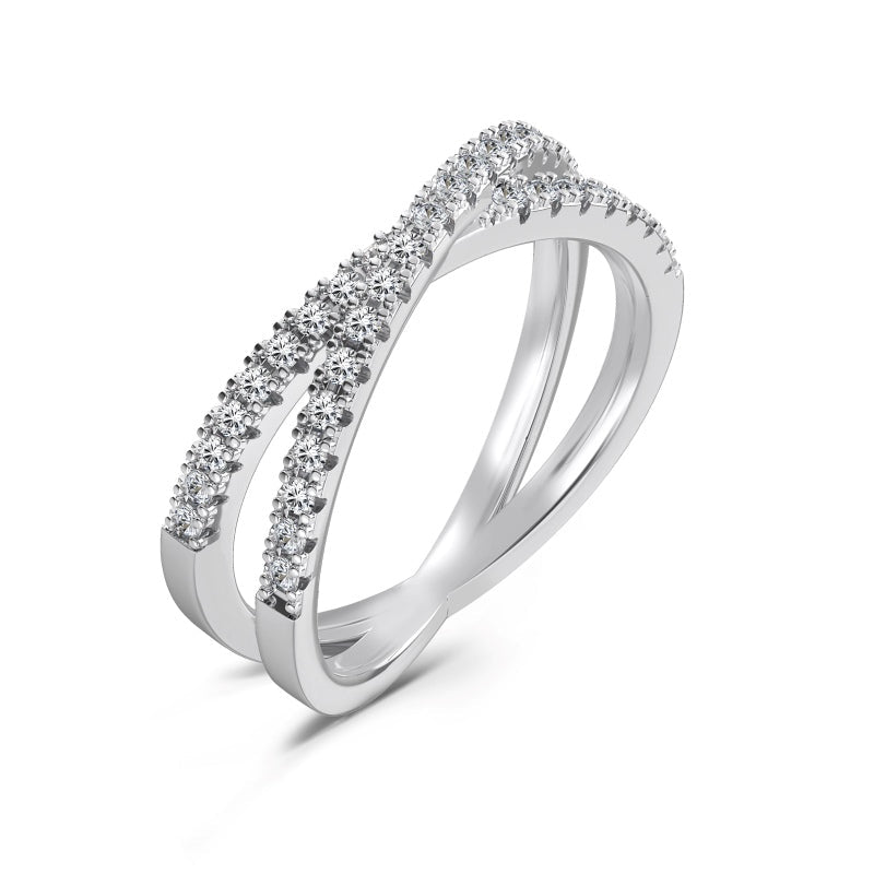 Bague Criss Cross Pavée